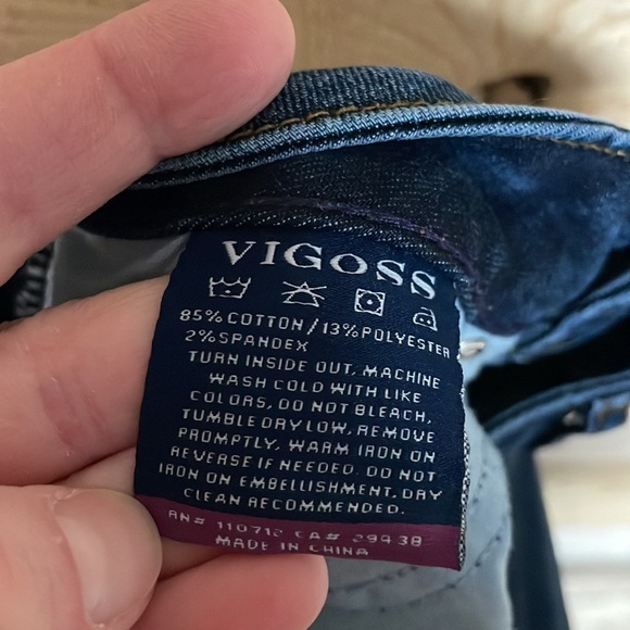 Vigoss size 26x29 jagger skinny dark wash super stretchy whisker faded jeans - Picture 13 of 13
